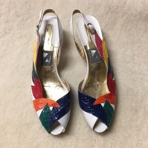 Vintage Botanical Detail Kitten Heels